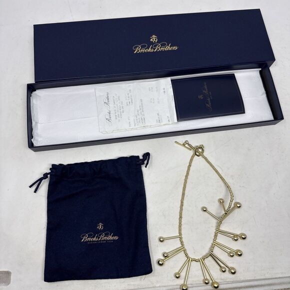 Brooks Brothers Women's Gold Tone Statement Bib Necklace Orig. $398